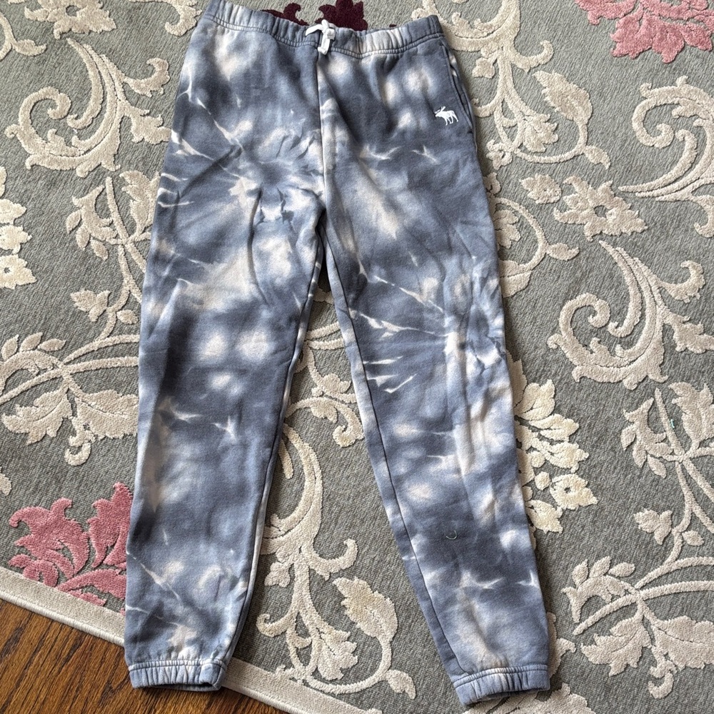 Abercrombie Kids Tie-Dye Sweatpants - Blue and White